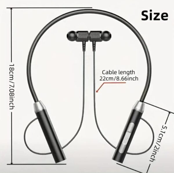 Recharegeable Bluetooth Neck Headphone, Wireless Headphones for Walk Halter Neck Wireless Bluetooth Headphones - Image 3